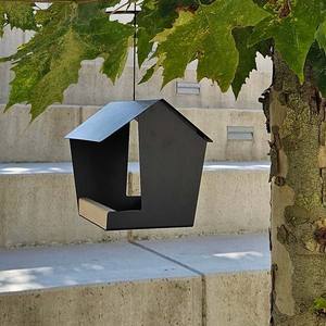 Mangeoire à oiseaux suspendue JH-Mech 23* 21*18cm 0,76kg avec toit résistant aux intempéries, décoration de jardin, mangeoire à oiseaux sauvages en métal - Product Image 5