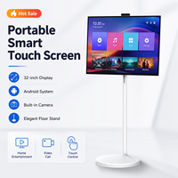 Offres spéciales, téléviseur portable à écran tactile sans fil LCD de 32 pouces, divertissement à domicile, moniteur portable, téléviseur Android