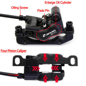 ZOOM vélo électrique 4 Piston <span class=keywords><strong>frein</strong></span> à disque hydraulique HB-876E <span class=keywords><strong>avant</strong></span>/arrière 1110/1860mm vtt <span class=keywords><strong>frein</strong></span> de vélo - Product Image 4