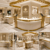 Vitrine de présentation de bijoux sur mesure de luxe en verre pour magasin de détail et centre commercial
