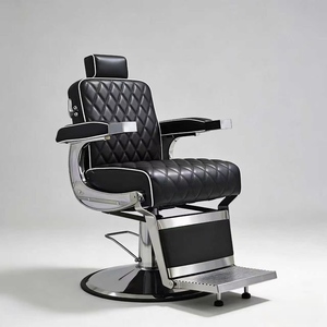เก้าอี้ตัดผมแบบพับได้สไตล์เรโทร รุ่น Oil Head  เก้าอี้ร้านทำผมปรับเอนได้สำหรับโกนหนวดและทำผม - Product Image 2