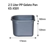 Barquettes à glace en plastique écologiques conformes aux normes EN, 2,5 litres, avec couvercles, grises, contenants à glace de luxe personnalisés, vente en gros