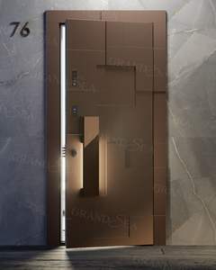 Çin üst üretici özel Modern çelik Pivot dış güvenlik kapıları için ev Metal ön giriş dış kapı - Product Image 3