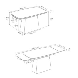 โต๊ะอาหารเซรามิกแบบขยายได้ รุ่นเทเรซา ฐานเหล็กสีขาว สำหรับใช้ภายใน - Product Image 6