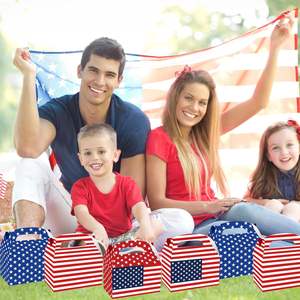 Paquet de 12 boîtes de friandises patriotiques pour la fête du drapeau américain Goodie Candy Present Boîtes recyclées pour le 4 juillet Jour de l'indépendance - Product Image 5