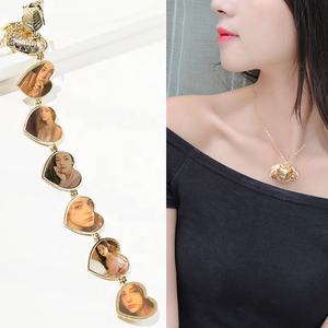 Colgante de joyería de sublimación chapado en oro de 18K, foto plegable multicapa, medallón, collar de abeja de memoria - Product Image 5