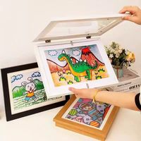 Marco de Fotos Magnético Abatible para Niños con Páginas Intercambiables Tamaño A3/A4 Diseño Simple para Exhibir Arte Infantil