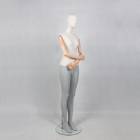 Mannequin de présentation grandeur nature haut de gamme en tissu de lin avec bras en bois
