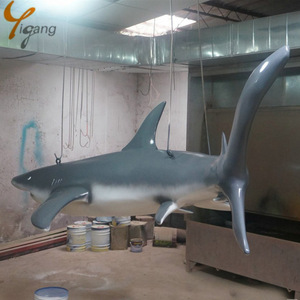 Ngoài Trời Vui Chơi Giải Trí Công Viên Trang Trí Nội Thất Sợi Thủy Tinh Điêu Khắc Cuộc Sống Kích Thước Cá Mập Bức Tượng - Product Image 4