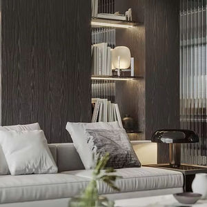 <b>Modern</b> Style <b>Book</b> <b>Shelves</b> Solid Wood With Wood Grain TV Wall Sets in Dining Room - Product Image 1