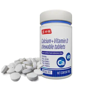 Label pribadi meningkatkan kepadatan tulang Mineral olahraga suplemen kalsium + vitamin D tablet kunyah