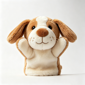 ของเล่นตุ๊กตาหุ่นมือสำหรับสุนัขสีน้ำตาลอ่อนหูนุ่มออกแบบได้ตามต้องการของเล่นแบบโต้ตอบสำหรับเด็กการเล่าเรื่องเพื่อการศึกษา - Product Image 2