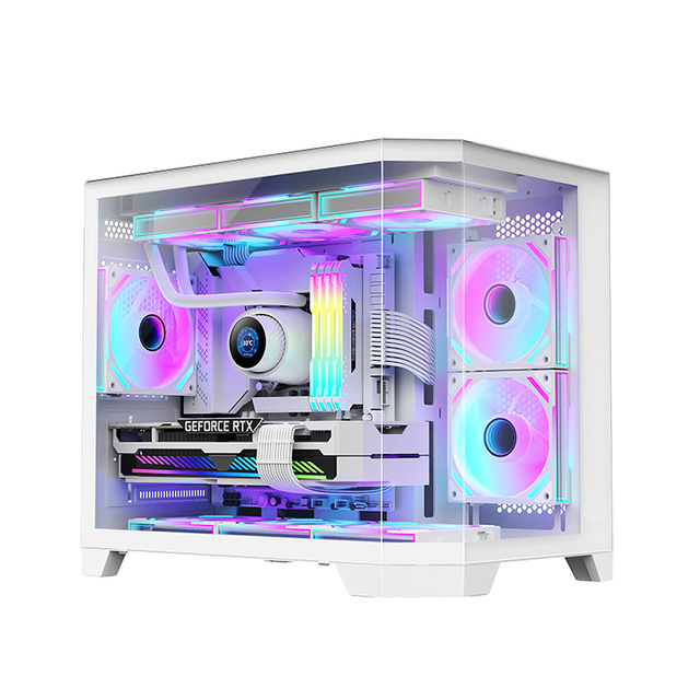 Fish Tank Design Micro ATX Game Computer Gaming Case 3sides Glass Shaped Desktop Pc Gamer Case