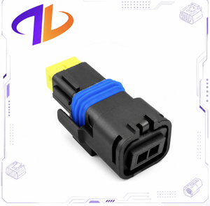 211PC022S0049 Connecteur de faisceau de câbles étanche SICMA 1.5 à 2 broches femelles, avec boîtier en nylon et contact en cuivre automobile, noir - Product Image 2