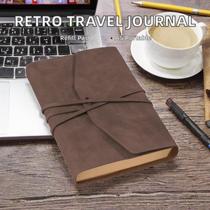 Cuaderno de Cuero Vintage Retro A5 Recargable, Diario de Viaje de Hojas Sueltas, Planificador Desmontable, Libreta de Notas Portátil - Product Image 2