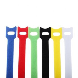 Attaches-câbles en nylon coloré réutilisables en T, attaches-câbles multifonctionnels en velcro pour la gestion des câbles de données - Product Image 1