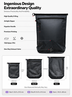 Sacs de compression sous vide 70D en nylon Ripstop TPU imperméables pour voyage, sacs de rangement à enrouler pour bagages et camping