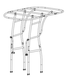 โครงสร้างทีท็อปสำหรับเรือคอนโซลกลางแบบหนักพิเศษ พร้อมหลังคาสีดำ - Product Image 3