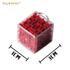 Llavero de cubo de laberinto de cuentas transparentes de seis lados 3D multifunción de 6 uds para rompecabezas imaginación educación - Product Image 6