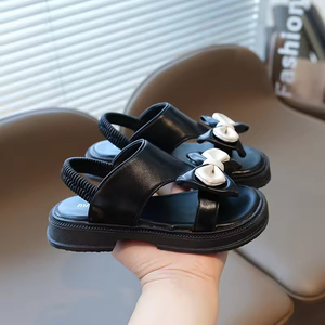 Sandales blanches à nœud pour filles, sandales respirantes pour enfants, sandales de plage pour enfants, sandales d'été pour filles - Product Image 5