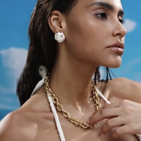 Ensemble collier et bracelet MYNECK Hippie Chunky Serise en acier inoxydable plaqué or 18 carats PVD, style hyperbolique, chaîne OT