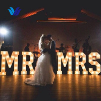 HONGSEN Marry Me Lettres géantes lumineuses LED en acier inoxydable de 4 pieds, lettres et chiffres lumineux pour la décoration de mariage