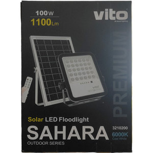 Reflector Solar LED Vito de 100W, 1100lm, Luz Fría 6000K, IP65, Iluminación Exterior - Product Image 2