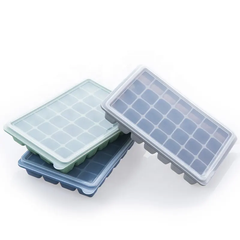 New custom Silicone Ice Tray natural Easy-Release silicone 28 Cubes Ice Cube Molds per Tray for Whiskey