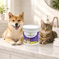 VELTRONA Tisu Pembersih Hewan Peliharaan 120 Pcs Lembut Non-Woven Aroma Buah Penghilang Noda Air Mata untuk Kucing