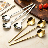 Großhandel Gold Silber Edelstahl Kleine Runde Kaffee-Dessert-Rührlöffel für Café Hotel Restaurant