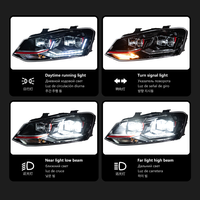 Feux de voiture pour VW Polo, phare 2011-2018, double lentille LED DRL, Vento, signal dynamique, phare DRL, accessoires automobiles