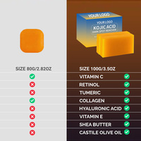 Savon Blanchissant à l'Acide Kojique pour le Nettoyage et le Bain, Savon Artisanal pour un Nettoyage Doux et l'Élimination des Points Noirs