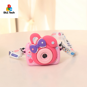 Mini Cámara Digital para Estudiantes DLC, Funda de Silicona con Personajes de Dibujos Animados, Cámara de Videojuegos HD de Doble Lente y 1080P para Niños - Product Image 1