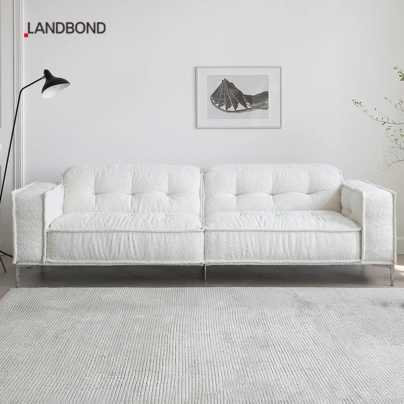 High Style interior Design Nordic loop divano in velluto 3 posti divano Beige Boucle divano bianco arabo Set mobili soggiorno