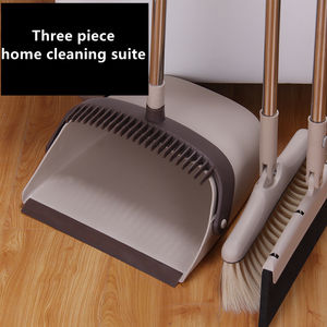 Ensemble balais et anti-poussière vertical, balai à longue manche extensible, résistant, en acier inoxydable, auto-nettoyage, doux, Combo - Product Image 6