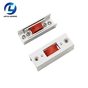 Polea de puerta y ventana con marco de Metal de aluminio de doble capa, rodillo rojo de nailon, uso de puerta corredera de rueda única - Product Image 1