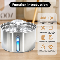 Fontaine à eau pour animaux de compagnie en acier inoxydable 304, design élégant, capacité 3L, silencieuse, distributeur d'eau intelligent pour chats et chiens