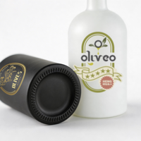 Bouteille en verre vide ronde noire mate et blanche pour huile d'olive 375ml 500ml 750ml, bouteille en verre pour huile d'olive extra vierge biologique avec bec verseur