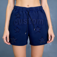 Shorts décontractés en molleton pour femme, personnalisables avec broderie chenille, cordon de serrage et taille élastique, style streetwear