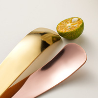 Cuillère à tête plate en acier inoxydable 304 à long manche, finition miroir, design minimaliste pour les desserts glacés
