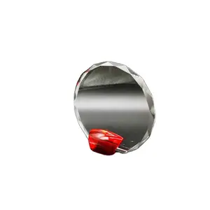 מותאם אישית מראה מעולה אדום זכוכית עגולה גביע קריסטל מותאם אישית גביע קריסטל שונה