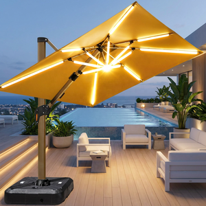 [Unique sur le marché] <span class=keywords><strong>Parasol</strong></span> d'extérieur à double tirant diagonal, dernier design, 3,5x3,5m 3x4m, avec éclairage solaire et port USB, pour jardin - Product Image 1