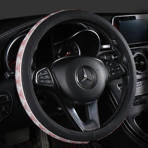 <span class=keywords><strong>Funda</strong></span> de <span class=keywords><strong>Volante</strong></span> de Coche con Cristales de Imitación Brillantes, Fundas de <span class=keywords><strong>Volante</strong></span> de Cuero PU, Accesorios para Automóviles, Estilo de Coche - Product Image 2