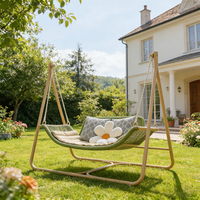 Fauteuil suspendu de luxe moderne pour cour, chaise longue d'extérieur, mobilier de jardin, design à support triangulaire, pour balcon extérieur