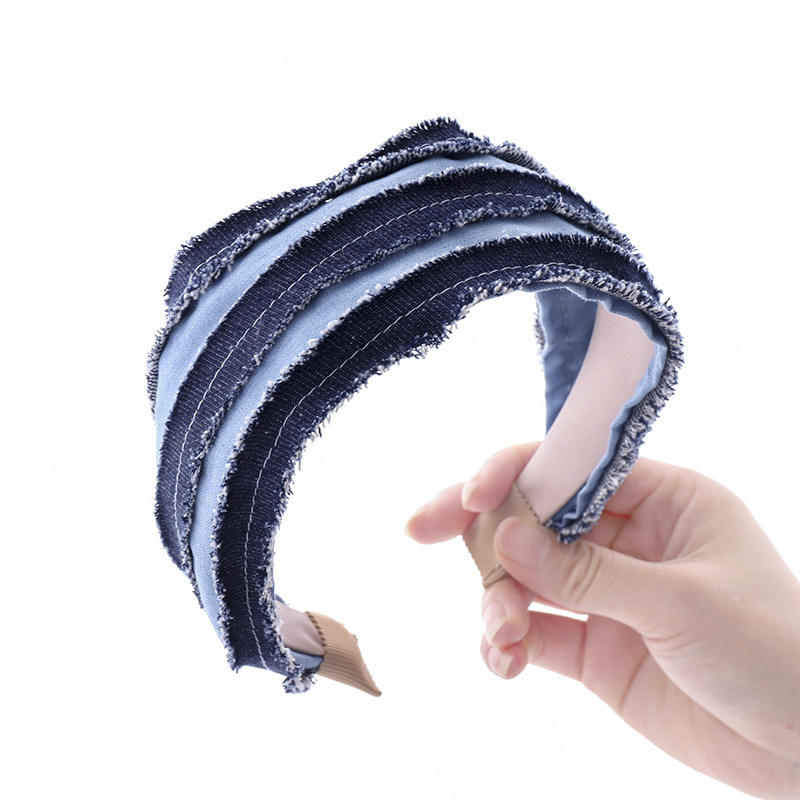Dark blue wide headband