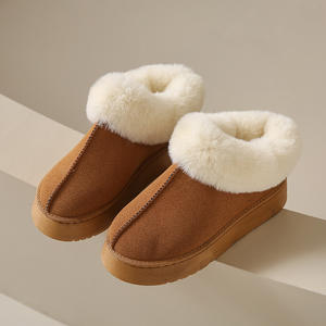 2024 bottes de créateur pour femmes bottes de neige décontractées moelleuses avec semelle épaisse résistant à l'usure sans lacet hauteur cheville <span class=keywords><strong>daim</strong></span> supérieur - Product Image 5