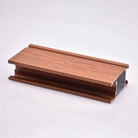 Profilés en aluminium à rupture de pont thermique Double U pour clôture, couleur bois, et profilés en aluminium pour plafond