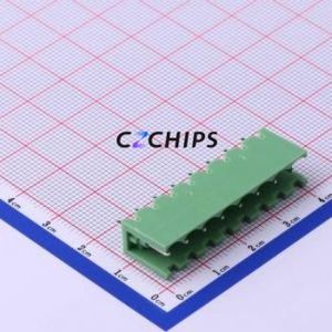 XY2500V-A-5.00-8P Plug-in Terminal Block Through hole,P=5mm Connector Board-to-Board / Socket - Open 1x8P 5mm Green - Product Image 1