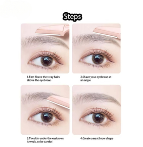 Ensemble de 3 tondeuses à sourcils pliables en acier inoxydable avec lame remplaçable et boîte de sécurité - Product Image 6
