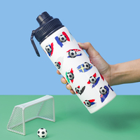 Fußball-Fanzone Tragbare 700ml Sport-Magie Aluminium-Wasserflasche mit Farbwechsel und Strohhalm